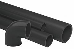PVC-Muffe, d50, PN10, schwarz, UV-beständig