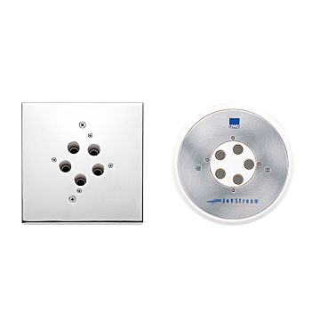 Fertigbauteil Edelstahlblende rund mit 3,5 kW 3-Phasen Pumpe (400 V) LIDO Fertigbauteil Edelstahlblende rund mit 3,5 kW 3-Phasen Pumpe (400 V) LIDO