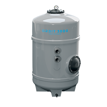 Filterbehälter GFK ORBIT 3000 D800 RAL 7046 mit Düsenkreuz 2"