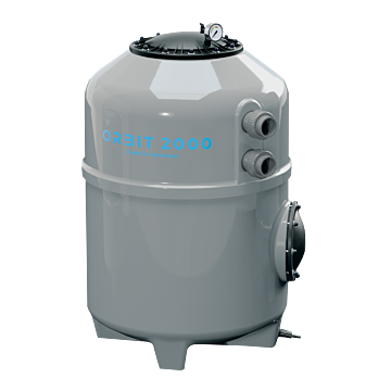 Filterbehälter GFK ORBIT 2000 D950 RAL 7046 mit Düsenkreuz  2"
